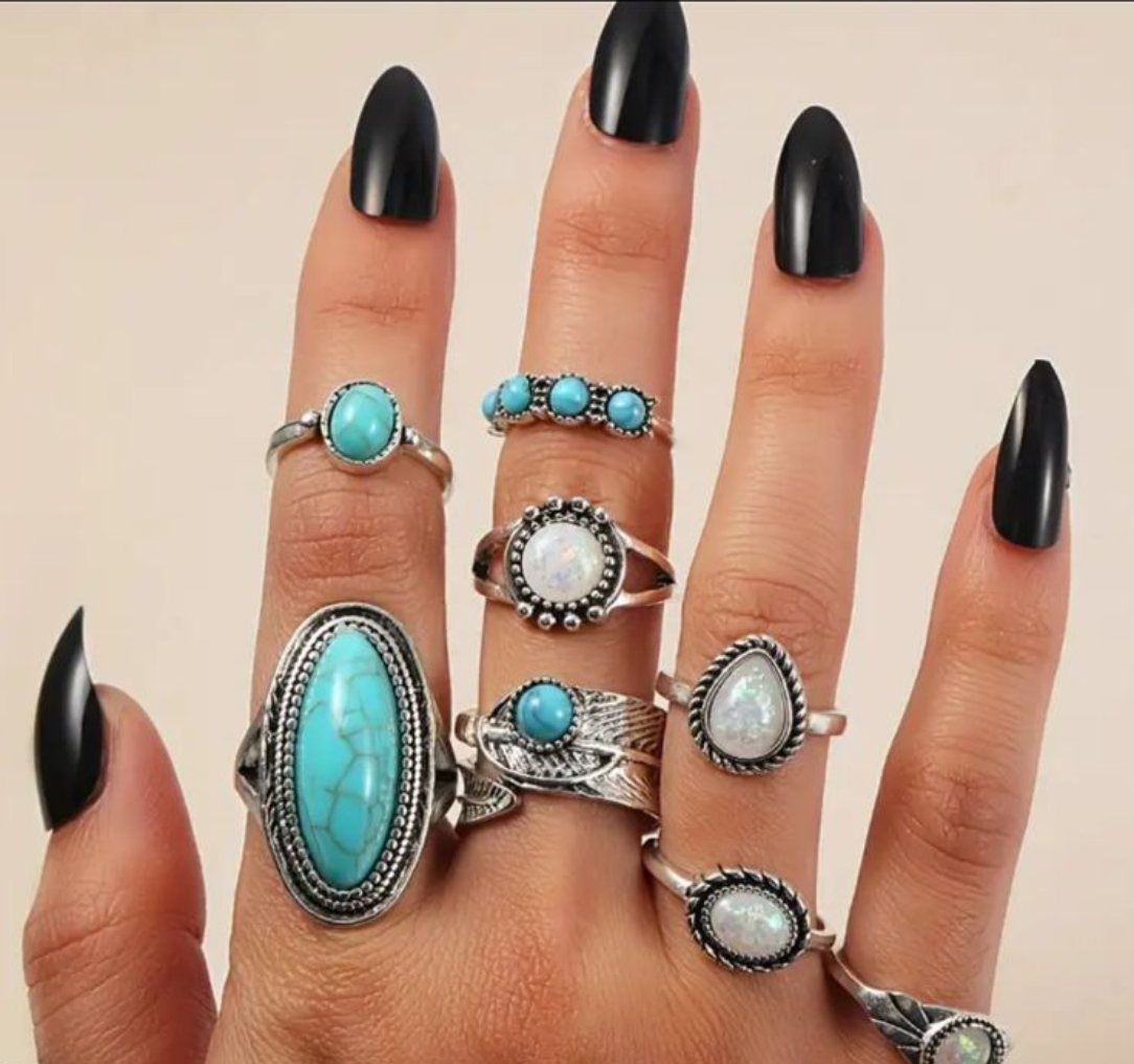 Shein Turquoise Ring Set