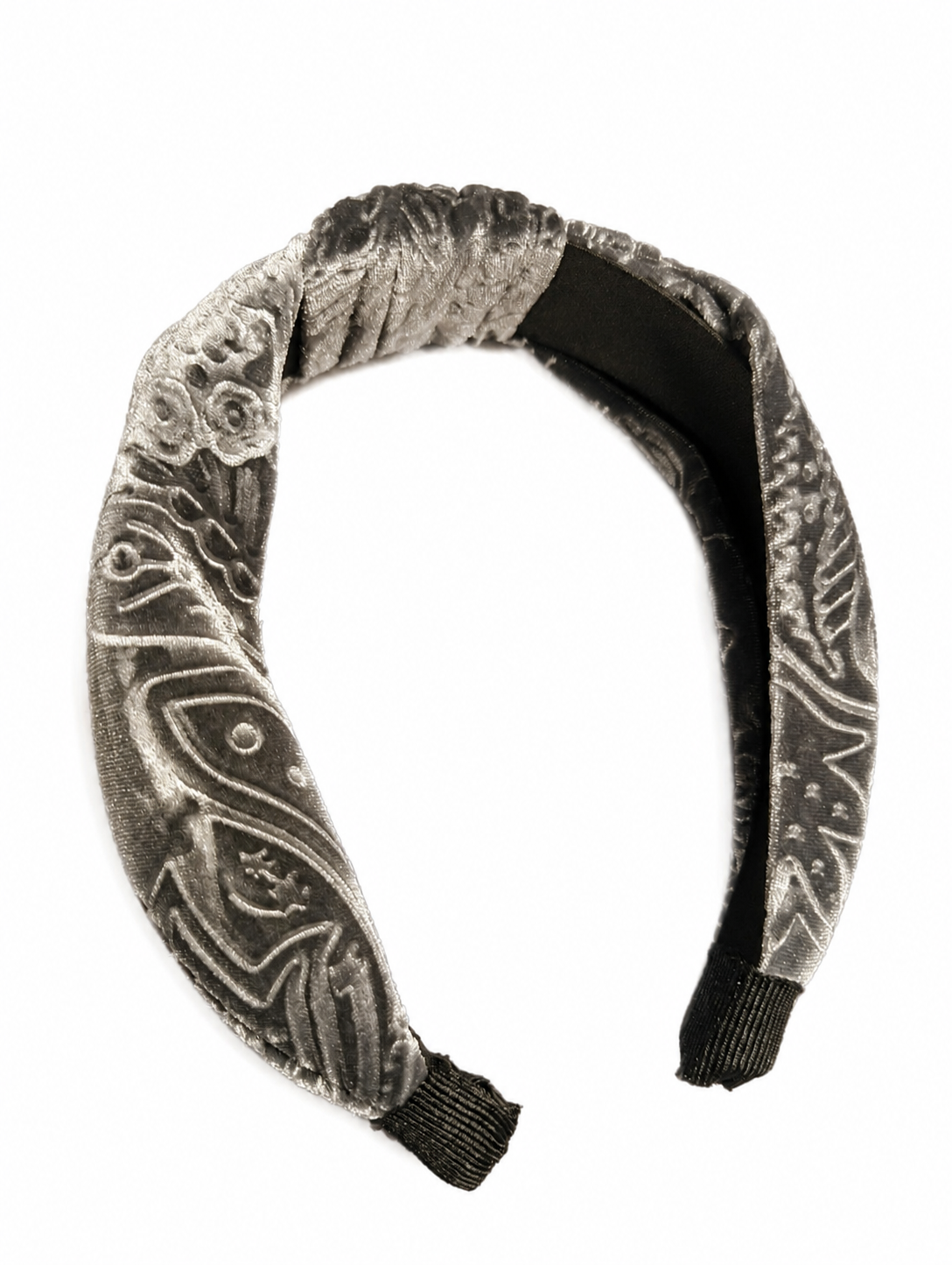 Grey Patterned Soft Formal Headband