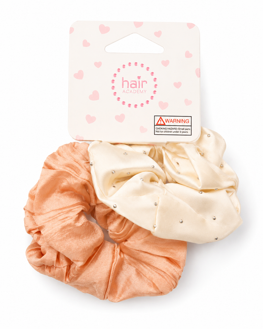 Hair Academy Satin Bedazzled Scrunchies