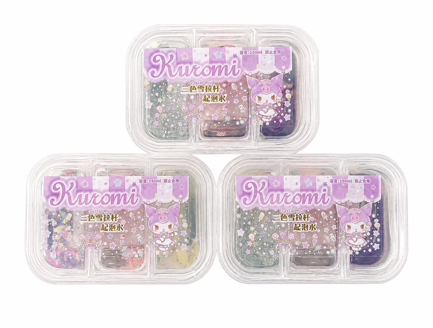 Kuromi Transparent Slime With Confetti