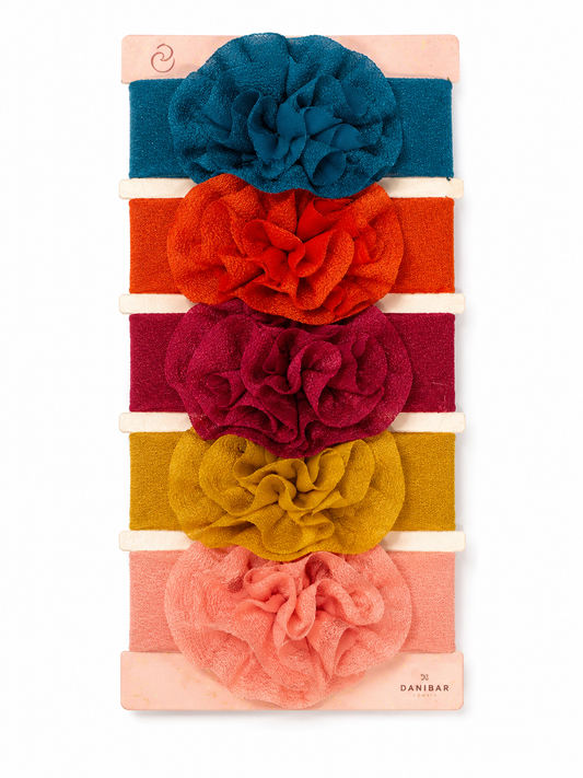 Curls & Pearls US Pack of 5 Flower Headbands
