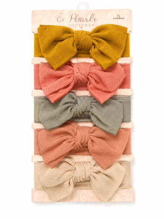 Curls & Pearls US Pack of 5 Pastelle Coloured Headbands