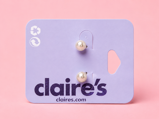 Claire's Silver Pearl Earrings